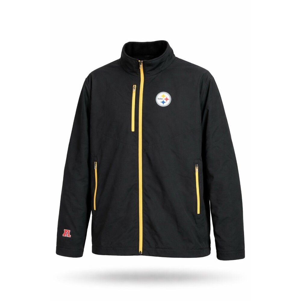 Pittsburgh Steelers Soft Shell Jacket Fleece Lined‎ Black Gold NFL M Size XXL